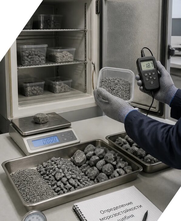 Определение морозостойкости щебня в Златоусте от 3609 р. | ЭкспертизаРоссия
