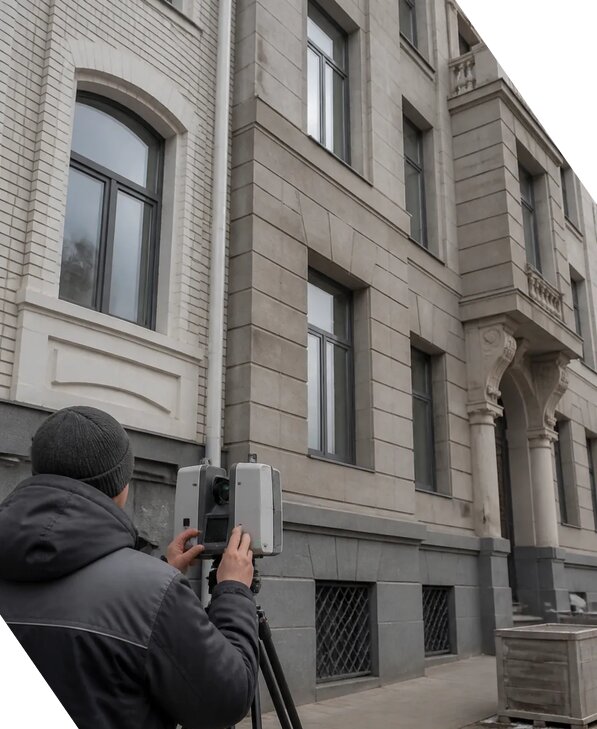 Лазерное сканирование фасадов зданий для обследования в Златоусте